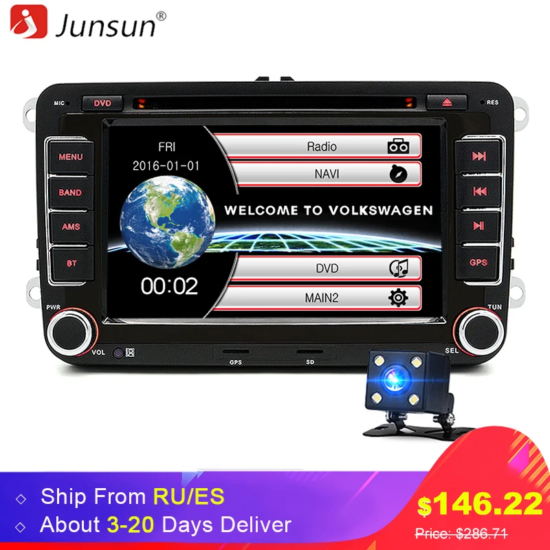 Junsun 7 2 din font b Car b font DVD font b GPS b font radio
