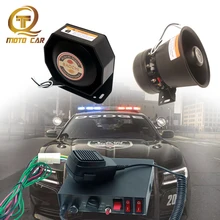 12V/24V Vehicle Alarm Horn 200W Electronic Speaker Police Siren 9 Tone Warning Sound PA MIC System Megaphone for Boat Train Car police siren 200w 12v car siren horn cjb 9 tones car siren host only without speaker cjb 200w 9 electronic buzzer car styling