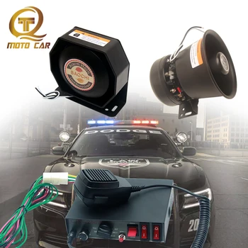 

12V/24V Vehicle Alarm Horn 200W Electronic Speaker Police Siren 9 Tone Warning Sound PA MIC System Megaphone for Boat Train Car