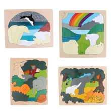 

MagiDeal Multilayer Wooden Animal Puzzle Jigsaw Kids Educational Toys