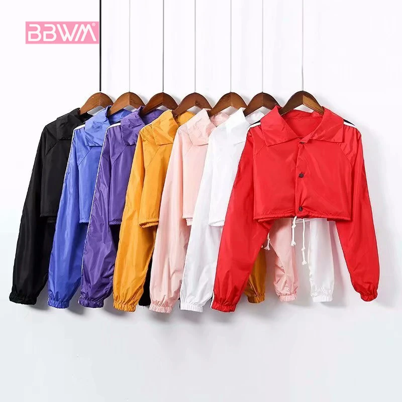 

Short section umbilical stripe hit color drawstring thin sun protection clothing female loose wild thin long sleeve coat summer