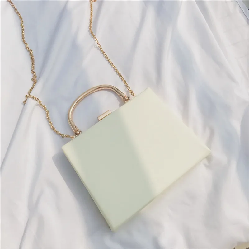 Для женщин бумажник модного бренда Винтаж вечерняя сумочка; BS010 мини сумки твердых сумка Повседневное жесткий клатч Для женщин Свадебные сумка - Цвет: white