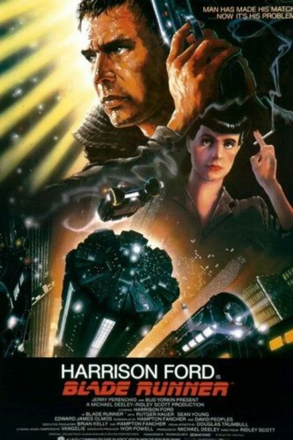 Бегунок с лезвием (1982) Классическая кино фотопленка Картина на холсте сделай сам