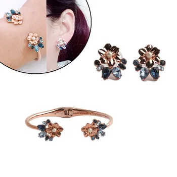

U.S. Rose Flower Micro-inlaid Zircon Earrings Set