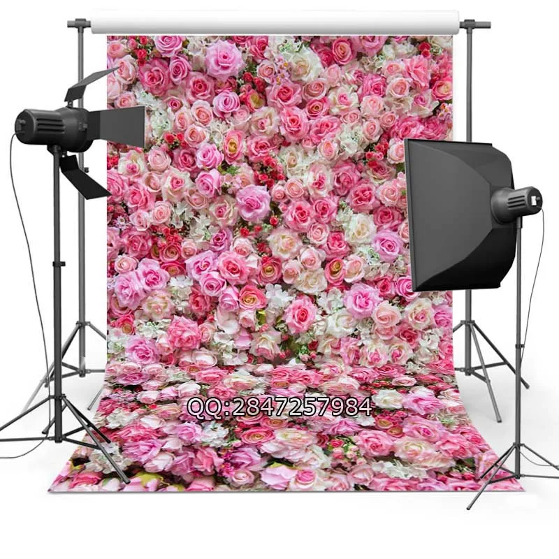Vinyl Photography Background Flowers Valentine's Day Wood floor Computer printed Wedding Backdrops for Photo Studio F-2372 10x10ft vinyl backdrops for photography valentine day photography background qr217