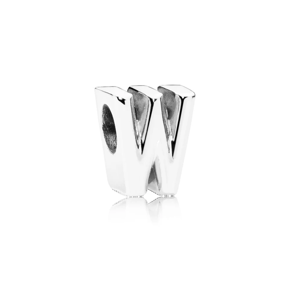 

2019 100% 925 Sterling Silver Original 797477 LETTER W CHARM Beaded Simple Fashion Women's Jewelry Suitable DIY Bracelet Gift