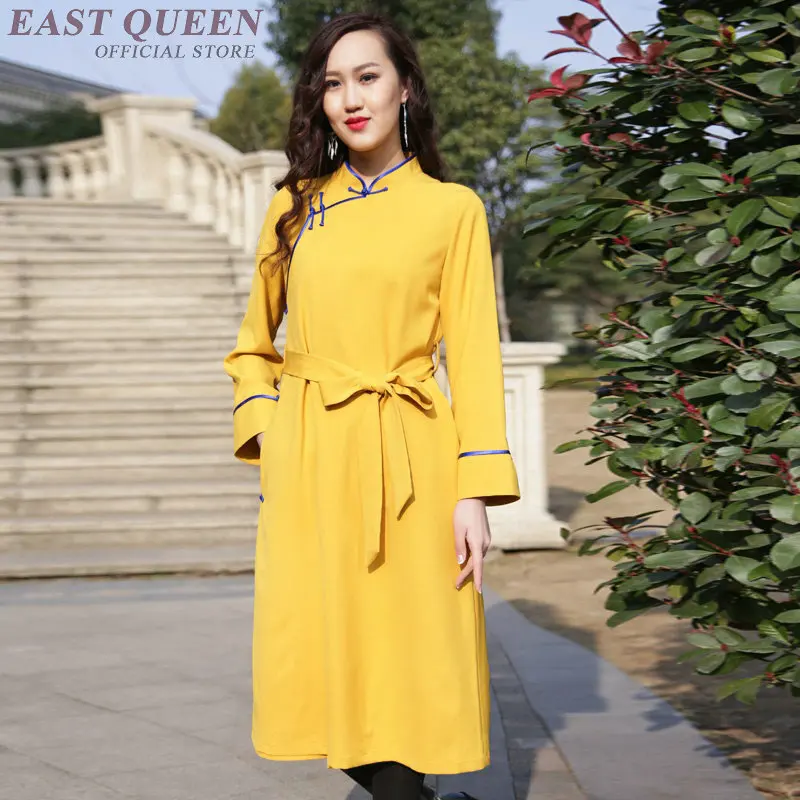 Тибетское платье тибетская одежда китайское платье, китайский халат Ципао ориенал Китай Традиционная китайская одежда для женщин AA4131 - Цвет: 3