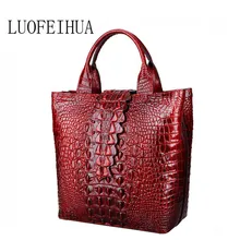 Кожаная сумка Новая роскошная оригинальная сумка через плечо с крокодиловым узором брендовая дизайнерская сумка