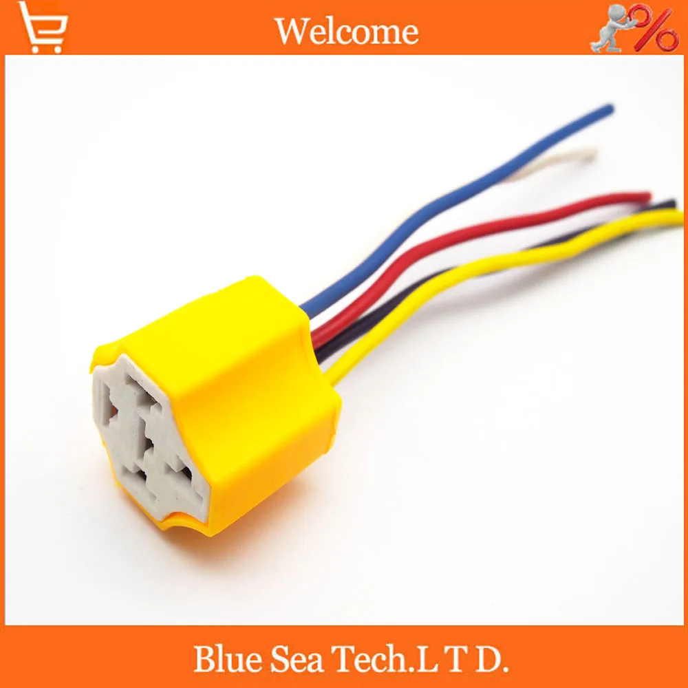 Sample,5 PCS 5Pin ceramic Car relay connector with cable,Auto electric