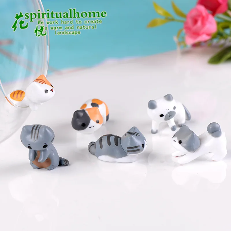 

6 pcs Creative ornaments micro landscapes resin crafts animals crafts small gifts home accessories miniature figurines