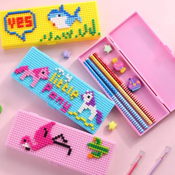 

4pc/lot Multifunctional Puzzle Stationery Box for Children/DIY Student Pencil Box/Children's Intelligence/pencil case