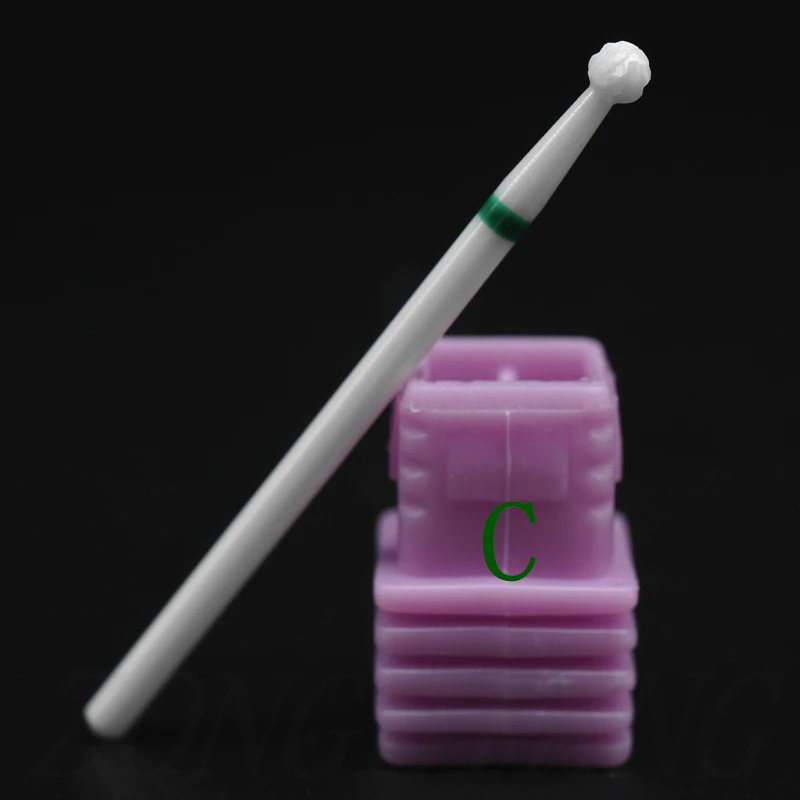 1 pcs White Ceramic Medium 3/32'' Under Nail Cleaner Bit electric drill Zirconia Ceramics nail