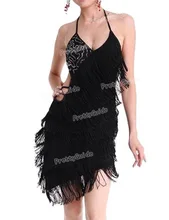 PrettyGuide S M Deco Gatsby 1920s Sequins Vintage Fringe Sway Flapper Halter font b Dress b