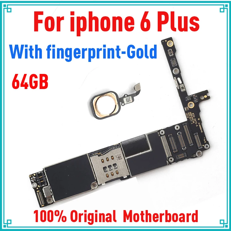 

Gold with Touch ID for iphone 6 plus Motherboard,64gb Original unlocked for iphone 6P Mainboard with Full Chips,Free Shipping