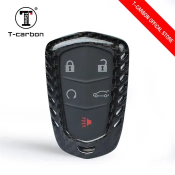

Carbon Fiber Car Key Smart Remote Key Case Cover For Cadillac XT5 ATS CTS CT6 SRX XTS SPX 5 Buttons