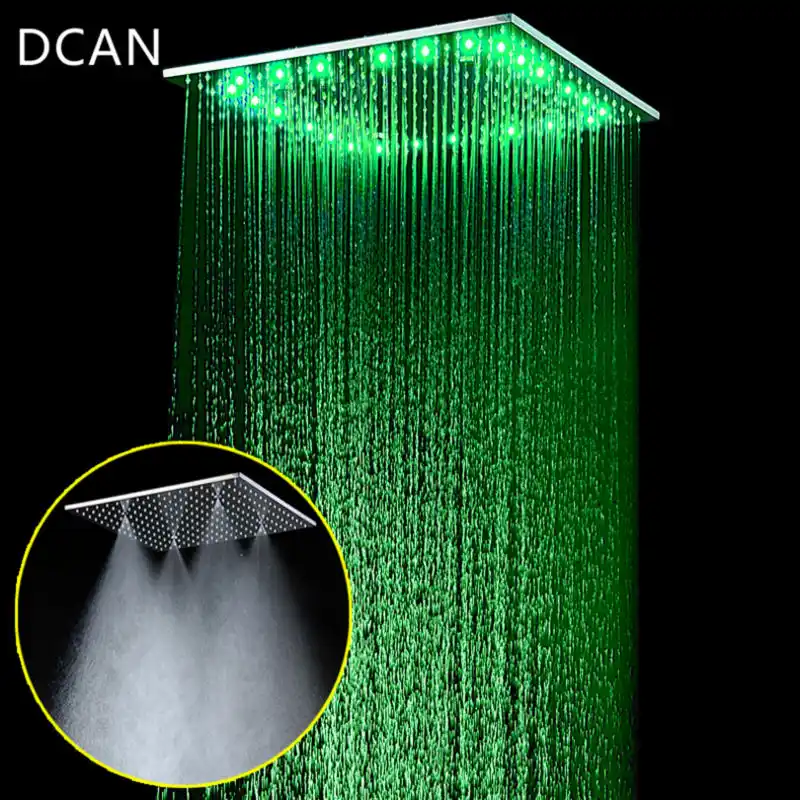 Multi Function Led Shower Heads 20'' Ceiling RGB Rain SUS304 Rainfall