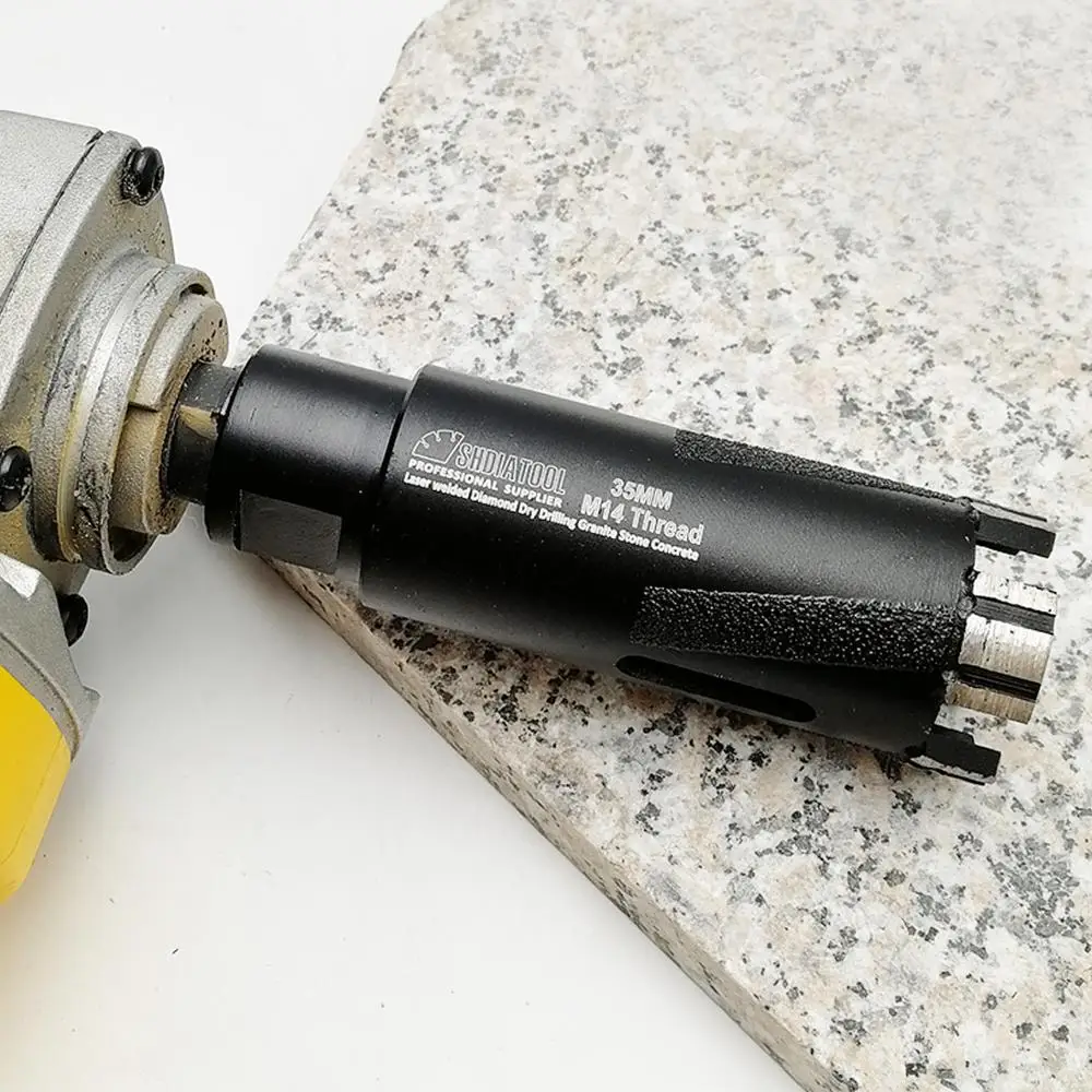 SHDIATOOL 2pcs M14 Dia 35mm Laser Welded Diamond Dry Drilling Core Bits With Side Protection Granite Marble Drill Bits Hole Saw