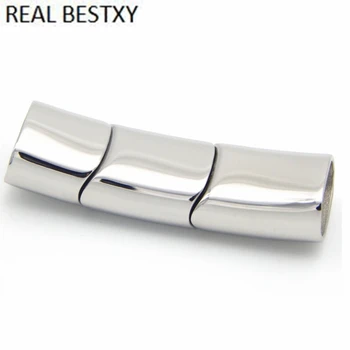 

20pcs/lot hole size 10*5mm Custom logo Stainless Steel Jewelry Findings Magnetic Clasp Leather Bracelet Clasp Magnet Hook Clasps