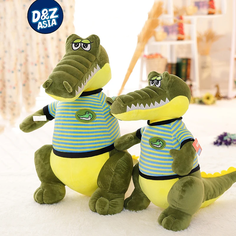 Super cute large plush toys crocodile dress sitting pillow doll doll