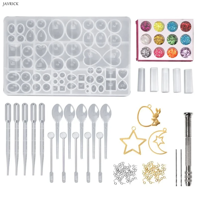 

Resin Casting Molds Epoxy Handicraft Kit Silicone Mold Making Jewelry Gem Pendant Clasp Mould Craft DIY Set