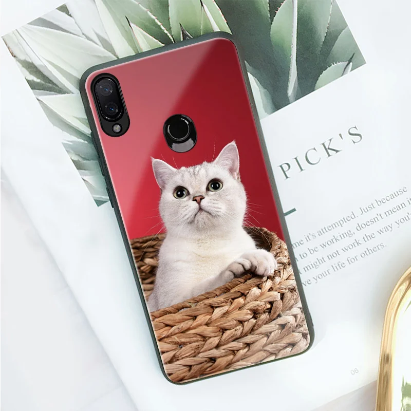 Same as the picture Красный mi Note 7 Pro чехол Mofi для Xiao mi Red mi Note 7 Чехол Pro стеклянный Жесткий Чехол для Xiaomi mi A2 6X mi 8 Lite mi 9 чехол милый кот собака - Цвет: Same as the picture