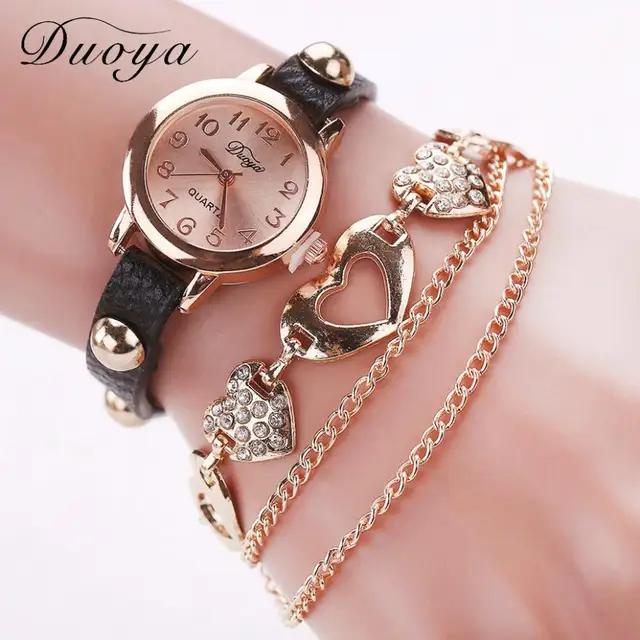 Bracelets Female 2018 Zegarek Damski Ladies Watch Duoya Chain Pu Leather Dress Q Bracelets Female 2018 Zegarek Damski Ladies Watch Duoya Chain Pu Leather Dress Q