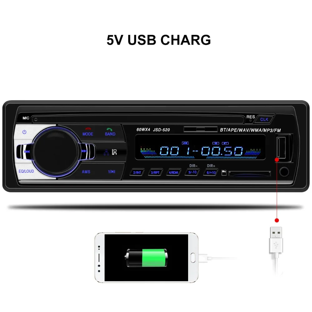 Автомагнитола 1 din 12 в Bluetooth V2.0 автомобильный аудио стерео In-dash 1 Din FM Aux вход приемник SD USB MP3 MMC WMA Автомагнитола