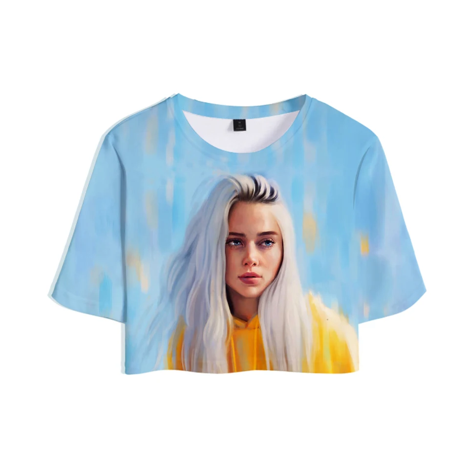 FADUN tommet футболка 3D Billie Eilish летние модные топы Женская Повседневная одежда Harajuku Лидер продаж топы с принтом размера плюс XXL