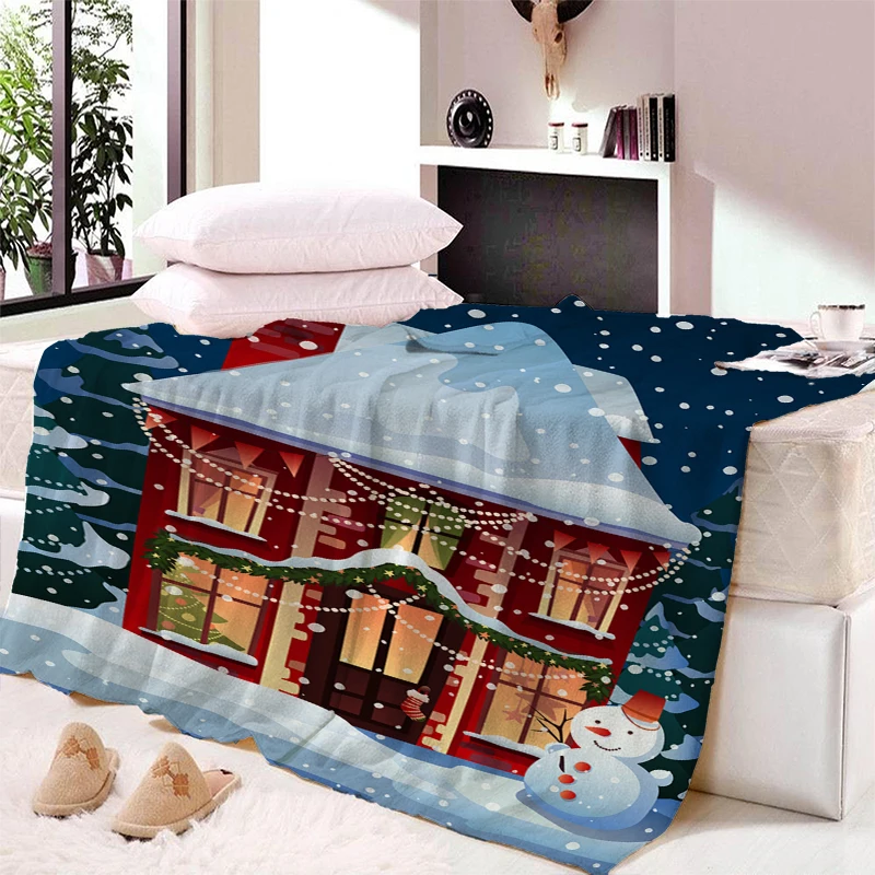 Пледы одеяло рождественские украшения для дома большой теплый рождественский двусторонний плед на Соф/покрывало для дивана 150X200 см