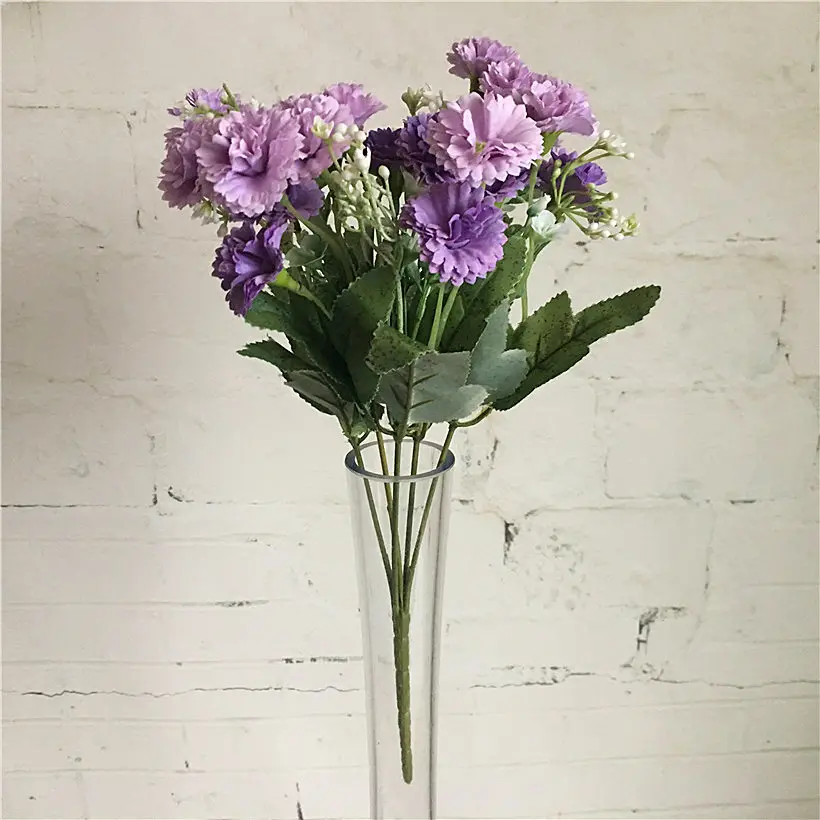 Purple 20 головок маленькие корейские сиреневые искусственные цветы для дома Декорации для фотографии Флорес ручной работы diy принадлежности - Цвет: Purple