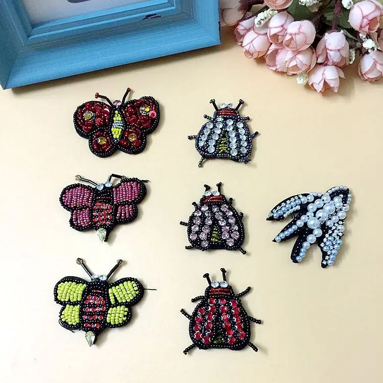 MINI Sequins Butterfly/insect patch Applique Handmade Rhinestone nail bead 3D Shoe decoration for DIY Wholesale support | Дом и сад