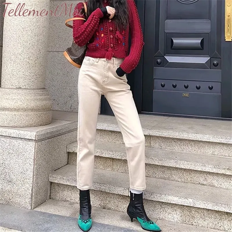 

2019 New High Waist Jeans Women Slim Basic Denim Pants Straight High Waist Nine Jeans High Quality Cowboy Denim Pants