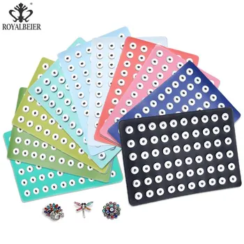 

18mm Snaps Button Display Stand 10 Colors PU Leather For 60pcs/Set Snap Buttons Soft Display Stand Fit DIY Unisex Jewelry