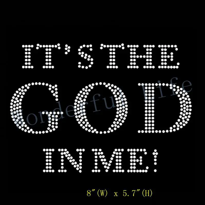 Free Shipping hotfix heat transfer Rhinestone Transfer it is the god in me | Дом и сад