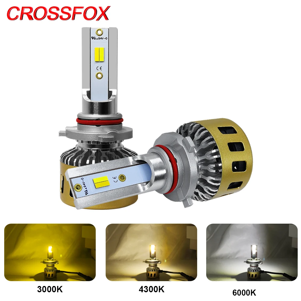 

CROSSFOX Auto Light LED H1 H4 H11 9005 HB3 H7 LED 12V Single Double Beam Car Headlight Bulbs 3000K 4300K 6000K Automobile Lamp