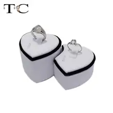 Ювелирное кольцо для демонстрации, подставка из белой искусственной кожи, кольца для влюбленных, держатель для ювелирных изделий, витрина, органайзер, чехол, Изготовление Кольца, шоу