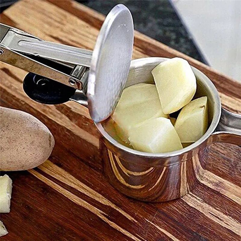 Premium Stainless Steel Fruit And Vegetable Masher All Types Potatoes Lump Silicone handle potato mud A1 |