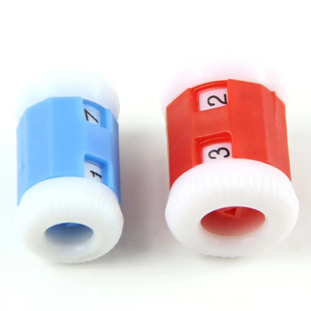 

2 Large Red Plastic Knit Knitting Needles Row Counter +2 Small Blue Plastic Knit Knitting Needles Row Counter (Large 2.2