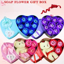 

Different Size Romantic Heart-shaped Rose Artificial Soap Flower Box Valentine's Day Wedding Party Birthday Gift For Girl Mother