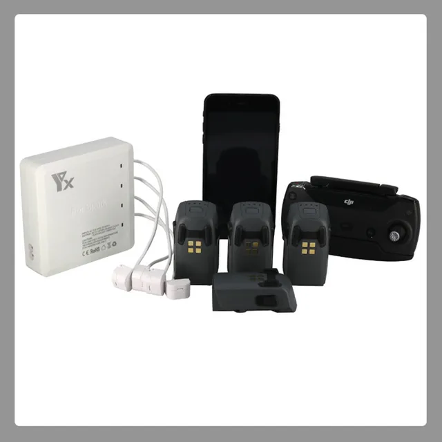 $33.14  Fast charging 6 output Charger with 2 USB Ports and 4 adapters Charge charger for DJI Spark battery