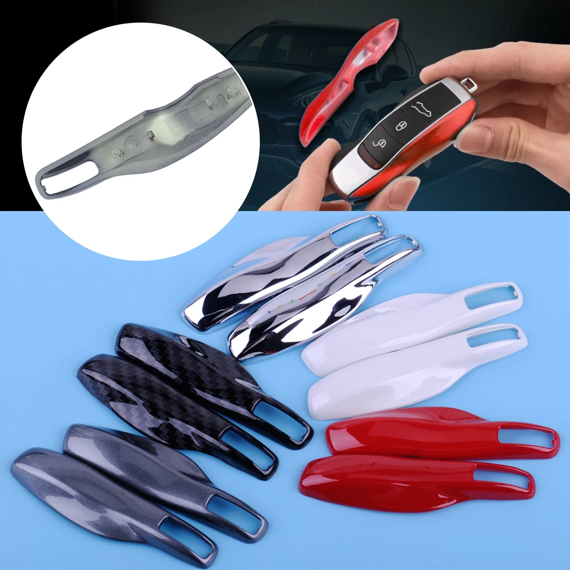 

beler Airspeed Smart Car Fob Remote Key Case Key Cover Key Shell Holder Refit Replacement Porsche Boxster Cayman Macan