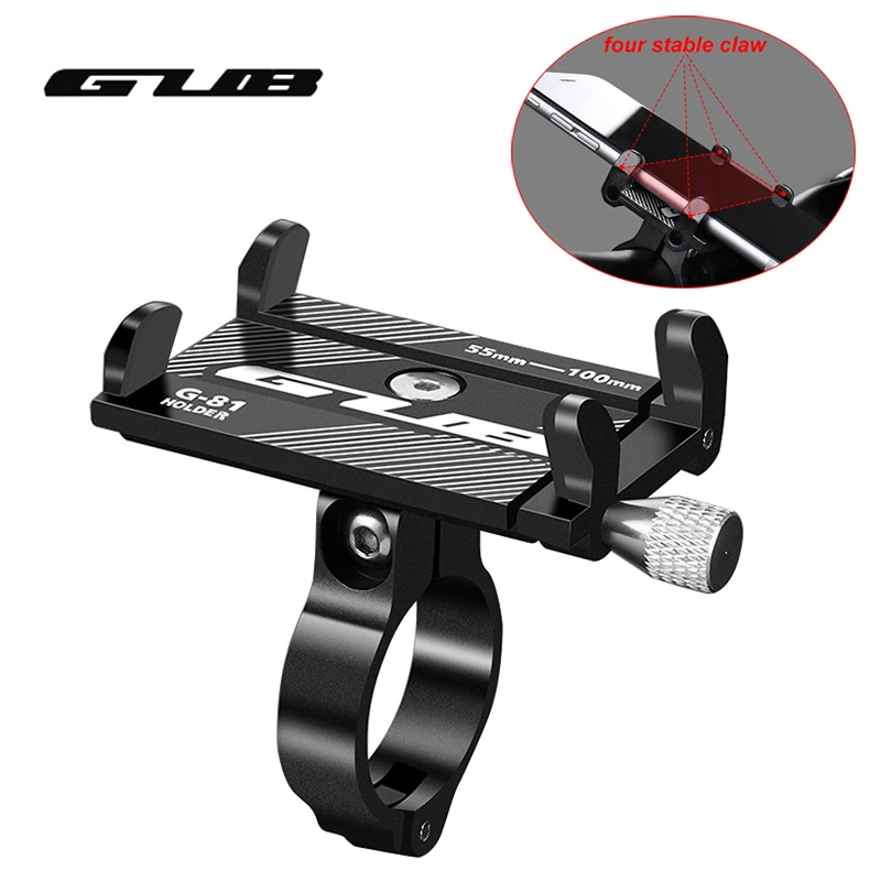

GUB Metal Bicycle Phone Holder for 3.5-6.2" Smartphones 55-100mm Adjustable Bike Motorcycle Phone Holder Fit 21-31.8mm Handlebar