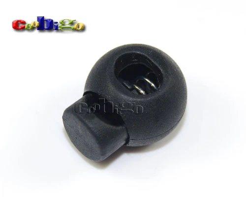 

100pcs Pack Mini Round Ball Cord lock Toggles Stops Black #FLS044-B