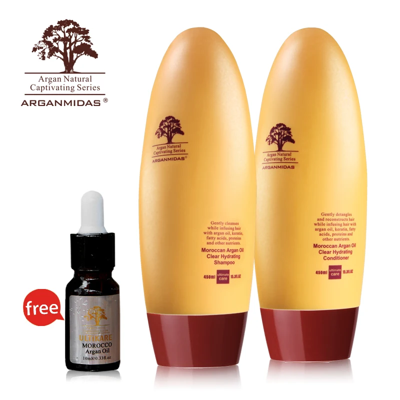 Christmas gifts Arganmidas 450ML Argan Oil Hair Shampoo and 450ML Hair Conditioner Hair Care product Free Shipping new product 500ml arganmidas fresh mini hair shampoo