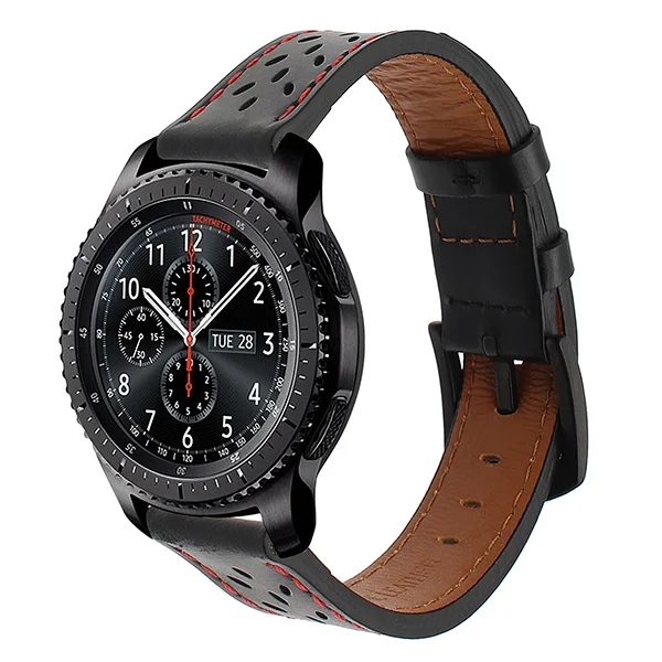 IWonow 22 мм ремешок из натуральной кожи для samsung gear S3 Galaxy Watch 46 мм R800 Quick Release Band сталь застежка ремешок на запястье