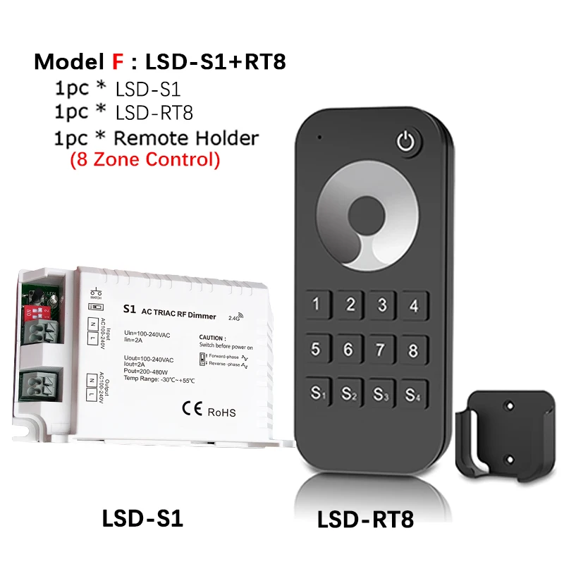 Model F AC Triac диммер 220 в 230 В 110 В светодиодный лампочка затемнения кнопочный переключатель умный Wifi 2,4 г Беспроводной RF сенсорный светодиодный регулятор света - Цвет: Model F