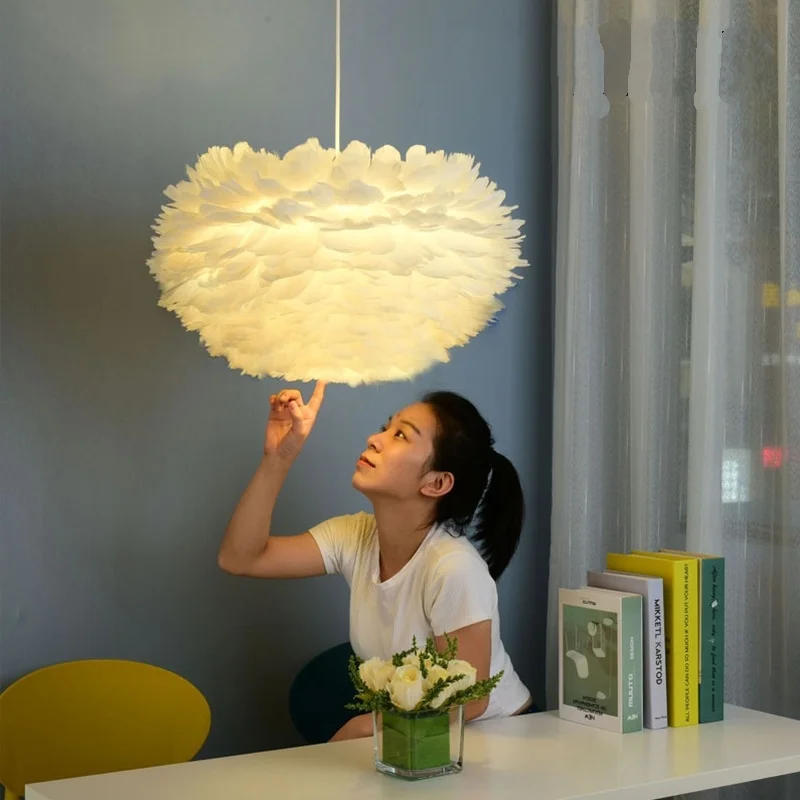 Feather Decorative Hanging Lamp Nordic Creative Personality Romantic