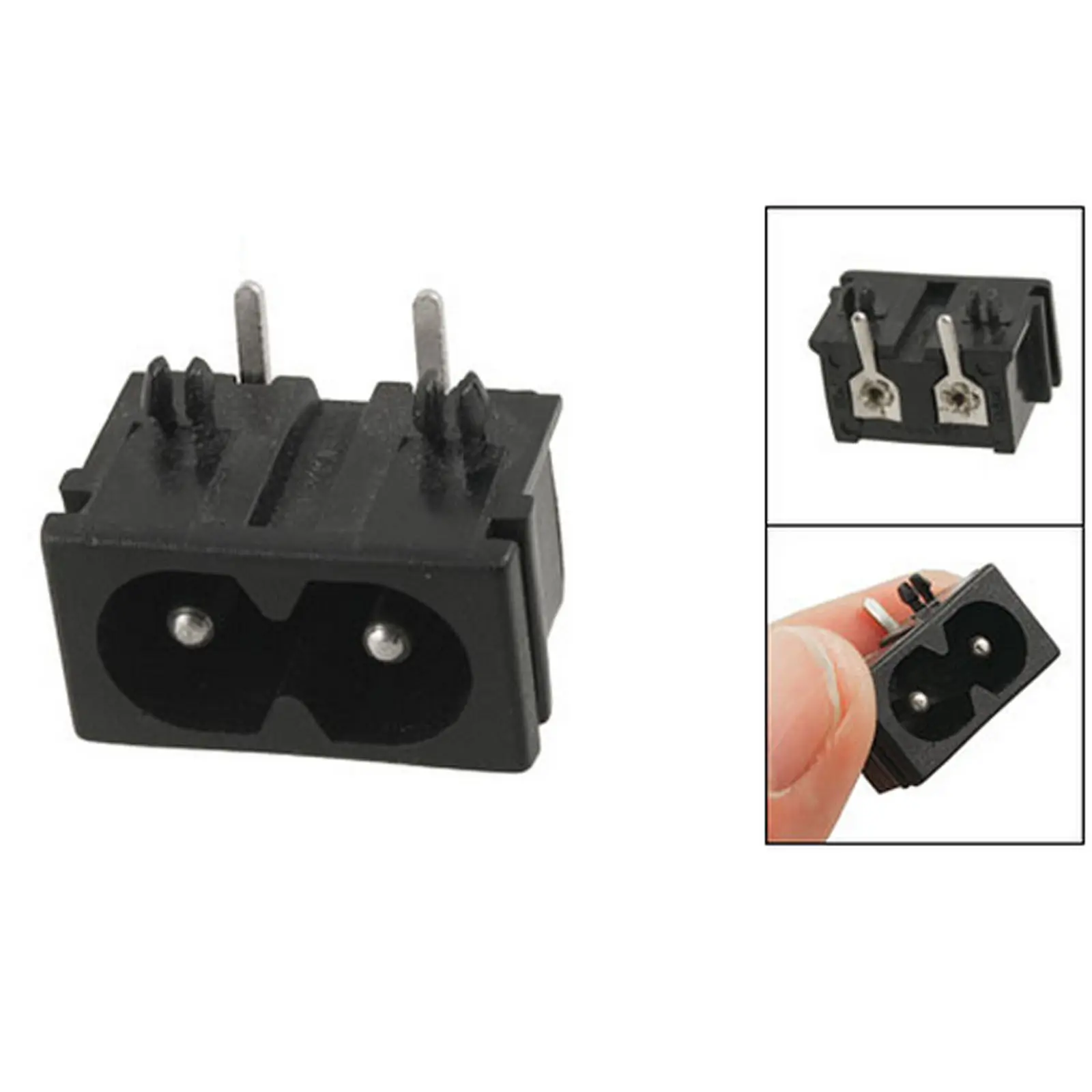 

Male Plug IEC320 C8 AC Power Socket Connector 2.5A 250V Black