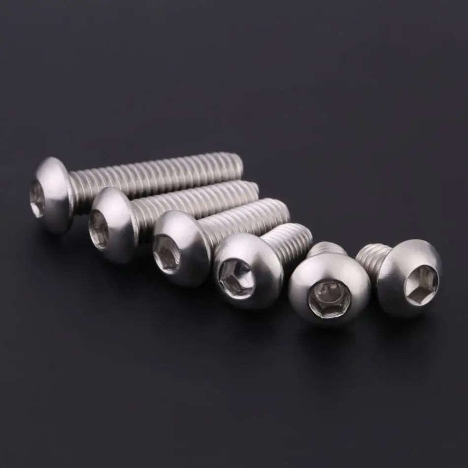 

60Pcs M6 Stainless Button Head Steel Screw Assortment Kit Hex Socket Button Head Screws with Plastic Box