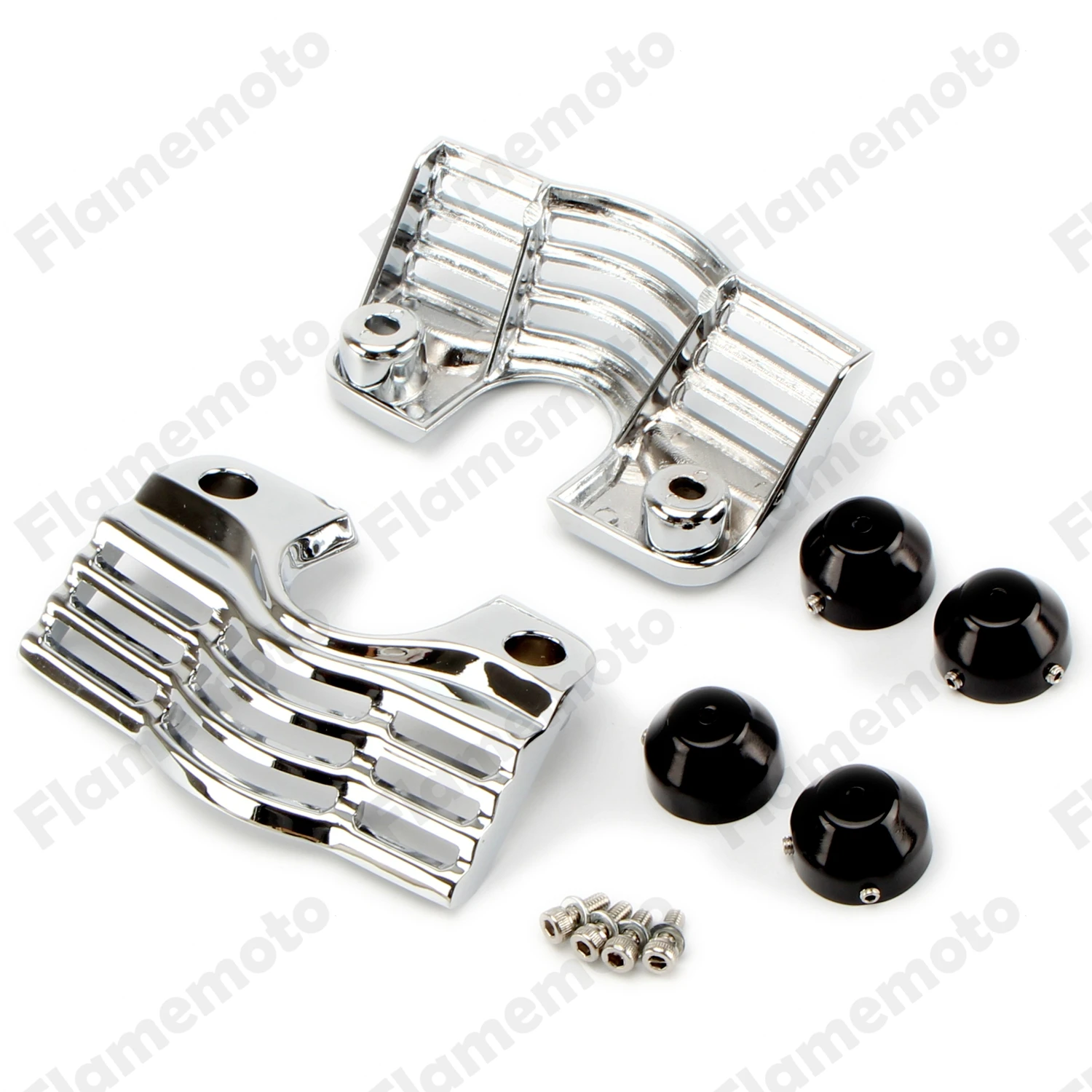 

Motorbike Parts Chrome Finned Spark Slotted Plug Head Bolt Covers For Harley Trikes Road King